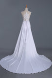 2024 Sheath Wedding Dresses Scoop With Stretch Satin Skirt Detachable