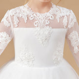 Princess Lace Tulle Satin Flower Girl Dresses