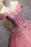 Off The Shoulder Long Ball Gown Lace Princess Prom Dresses Quinceanera Dresses