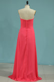 2024 Bridesmaid Dresses Sheath/Column V Neck Floor Length Chiffon