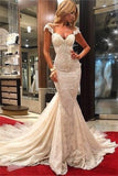 2024 Wedding Dresses Mermaid Off The Shoulder Lace With Applique