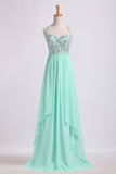 2024 Prom Dresses Empire Waist Halter Floor Length Chiffon