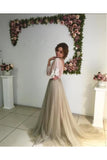 Long Puff Sleeves Prom Dresses Appliques See Through Evening Prom Dress