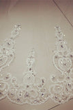 Gorgeous One-Tier Cathedral Bridal Veils With Applique&Rhinestones