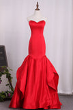 2024 New Arrival Sweetheart Satin Mermaid Lace Up Evening Dresses