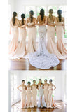 2024 Bridesmaid Dresses Mermaid Sweetheart Satin Sweep Train