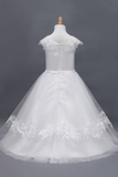 2024 Scoop Flower Girl Dresses A Line Tea Length Tulle