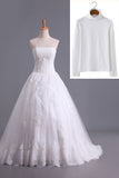 2024 Muslim Wedding Dresses A Line High Neck Tulle With Applique Court Train