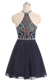 2024 A Line Homecoming Dresses Chiffon With Beading Short/Mini