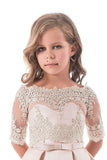 2024 Flower Girl Dresses A Line Sweetheart Satin With Jacket Sweep Train