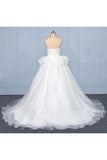 Ball Gown Sweetheart Tulle Wedding Dress, Gorgeous Sweep Train Bridal Dresses