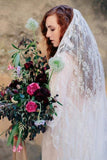 Unique Long Veils Lace With Applique Wedding Veils V03