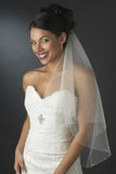 Beaded Two Layers Elbow Length Wedding Veils V054