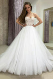 2024 Sweetheart A Line Tulle With Applique Wedding Dresses