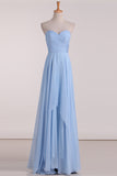 2024 Bridesmaid Dresses Sweetheart A Line Chiffon With Ruffles Floor Length