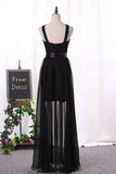 2024 Scoop Chiffon Bridesmaid Dresses A Line With Ruffles Floor Length