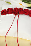 Lovely Rose Ring Pillow In Satin