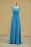 2024 Chiffon Mother Of The Bride Dresses A Line Scoop With Ruffles Floor Length