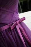 2024 Tulle Bridesmaid Dresses Strapless Ruched Bodice With Sash A Line