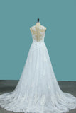 2024 Mermaid Wedding Dresses Tulle Scoop With AppliqueCourt Train Detachable