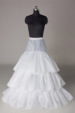 Simple Nylon A-Line 3 Tier Floor Length Slip Style Wedding Petticoats P07