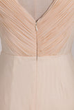 2024 Chiffon A Line V Neck Ruffled Bodice Bridesmaid Dresses Floor Length