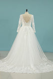 2024 Wedding Dresses V Neck Sheath With Applique Long Sleeves Detachable Train