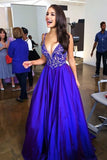 2024 Spaghetti Straps Prom Dresses A Line With Beads And Applique Taffeta