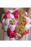 Attractive Round Satin/Rhinestone Bridal Bouquets