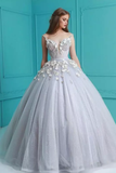 2024 Ball Gown Spaghetti Straps Quinceanera Dresses With Handmade Flowers Tulle