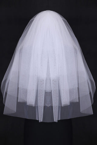 Six-Tier Finger-Tip Bridal Veils With Cut Edge