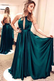 2024 Evening Dresses Spaghetti Straps Open Back Elastic Satin A Line