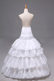 Women Elastic Satin Floor Length 4 Tiers Petticoats #8888