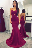 2024 Hot Spandex Spaghetti Straps Prom Dresses Mermaid Zipper Up