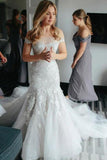 New Arrival Off The Shoulder Mermaid Tulle & Appliques With Beads Wedding Dresses