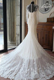 Sexy Tulle Bridal Gown Long Sleeves Lace With Applique Wedding Dresses