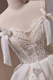 Ivory Spaghetti Straps Beading Lace Short Homecoming Dresses