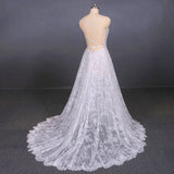 Charming Spaghetti Straps Long A-line Wedding Dresses Beach Wedding Dresses