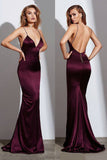 2024 Spaghetti Straps Evening Dresses Mermaid Open Back Sweep Train