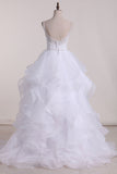 2024 Spaghetti Straps Wedding Dresses A-LINE With Applique And Beads Tulle