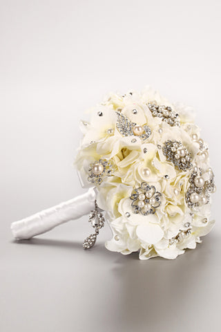 Luxurious Rhinestone Crystal Roses Wedding Flowers Bridal Bouquet (26*22cm)