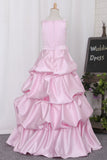 2024 Ball Gown Flower Girl Dresses Straps Floor Length Taffeta