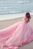 2024 Off The Shoulder Ball Gown Quinceanera Dresses Tulle With Handmade Flower