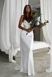 Satin Wedding Dresses Mermaid Beads