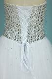 2024 Gorgeous Sweetheart Wedding Dresses A Line Tulle With Beads&Rhinestones