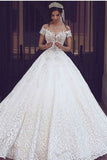 2024 Off The Shoulder A Line Wedding Dresses With Applique Tulle