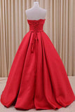 2024 New Arrival Strapless Prom Dresses A Line Satin With Sash