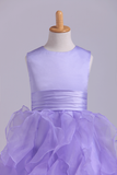 2024 Flower Girl Dresses Ball Gown Scoop Floor Length Organza