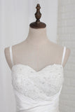 2024 Classic Spaghetti Straps Elastic Satin Bridal With Beading