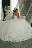 2024 Sweetheart Wedding Dresses A Line Tulle With Handmade Flower